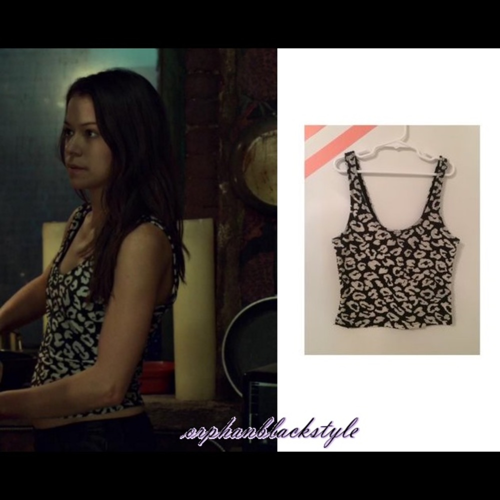 Urban Outfitters Sparkle and Fade Leopard cropped tank